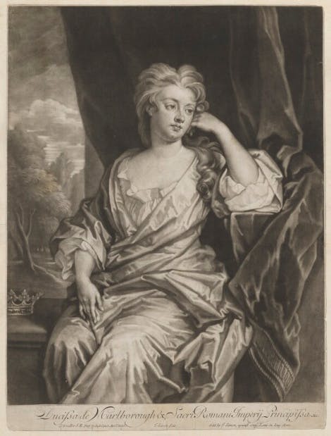 Mezzotint portraying Sarah Churchill, Duchess of Marlborough.