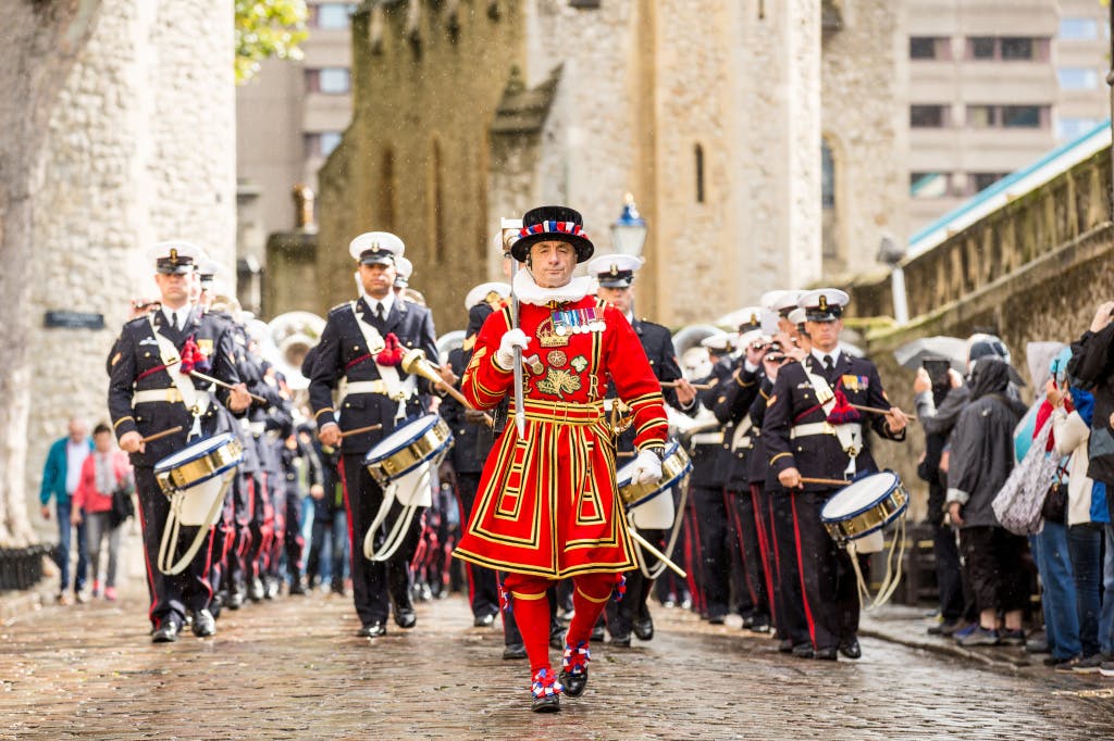 The Ceremony of the Constable's Dues at the Tower of London featuring the captain and crew of the Dutch naval ship HNLMS Johan de Witt