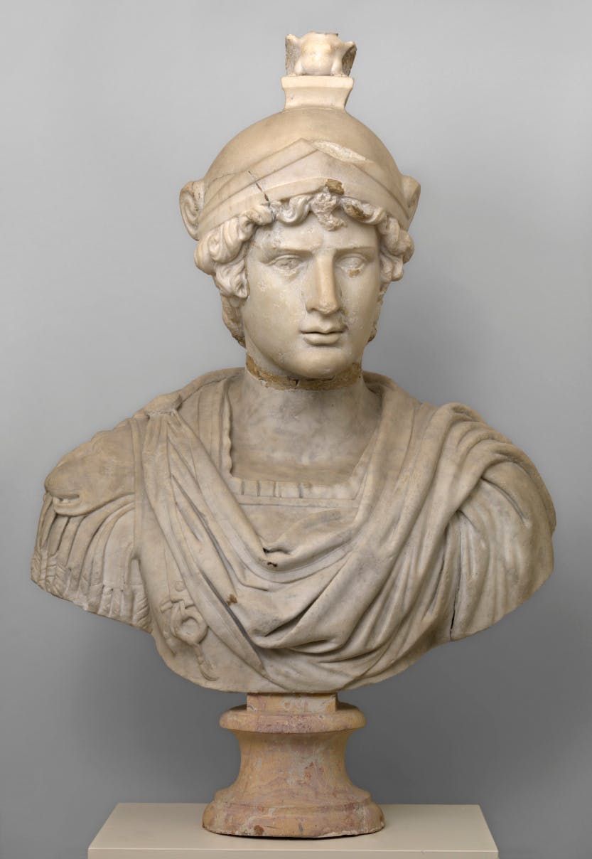 Marble sculpture portrait of a male youth, Antinous