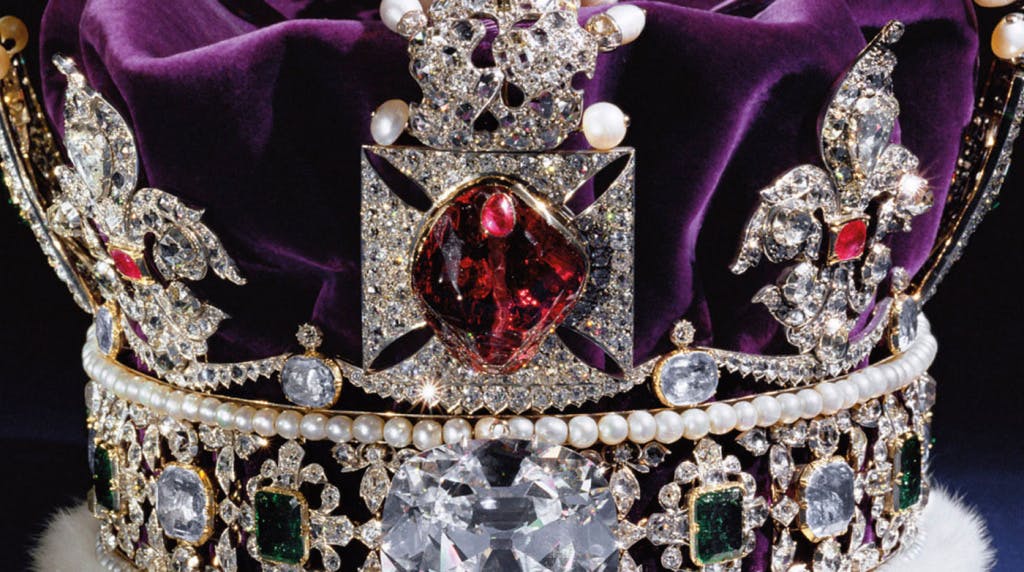 Imperial State Crown - close up of The Black Prince's Ruby