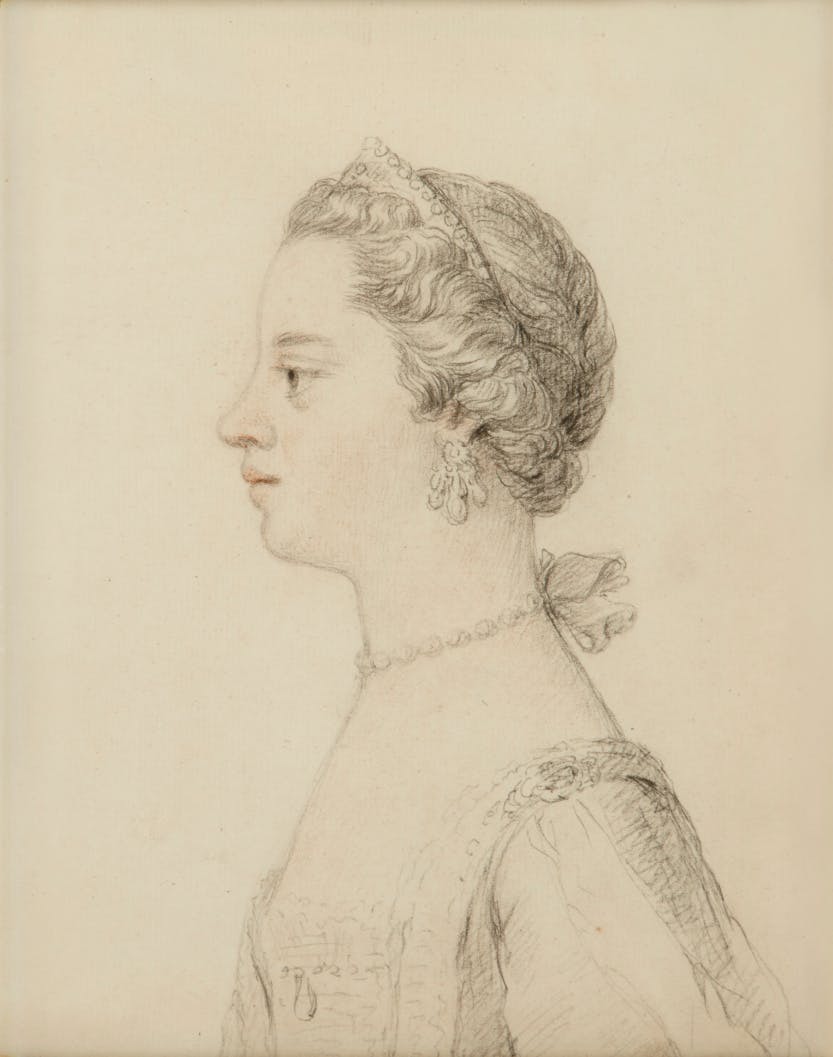 Drawing of Queen Charlotte by William Hoare of Bath.