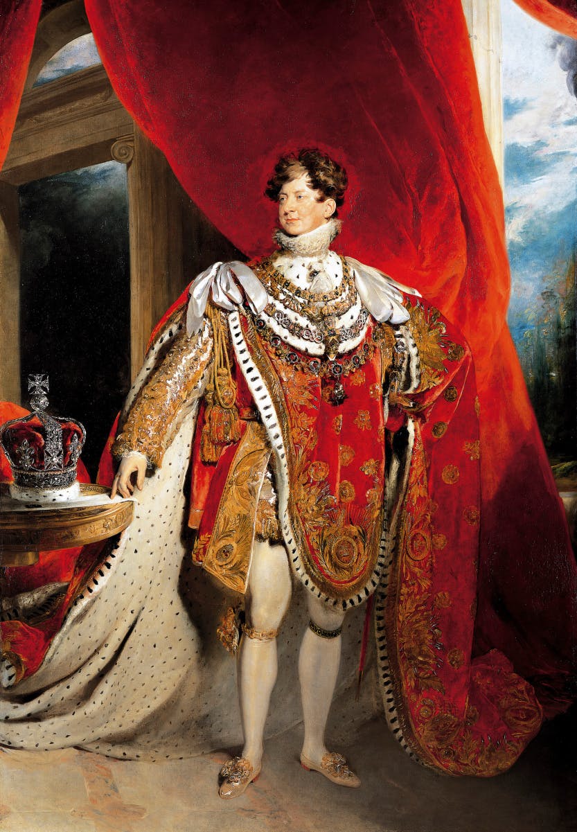 Painting of George IV in his coronation robes.