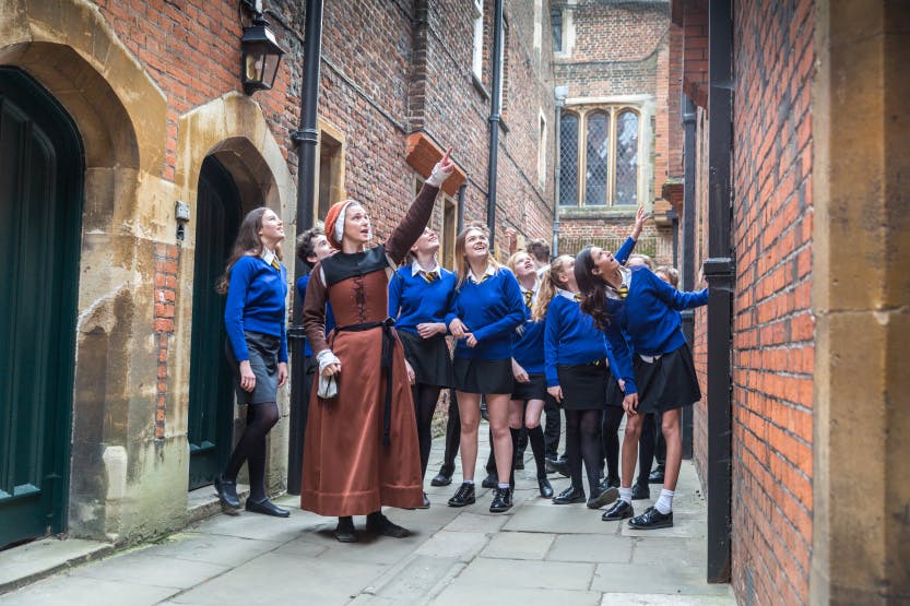 Secondary school students visit Hampton Court