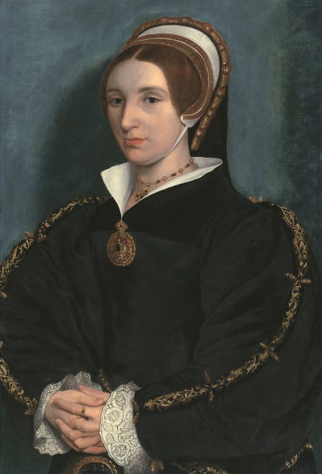 Portrait of a Lady, thought to be Catherine Howard (oil on panel), Holbein the Younger, Hans (1497/8-1543) (follower of) / Hever Castle Ltd, Kent, UK / Bridgeman Images