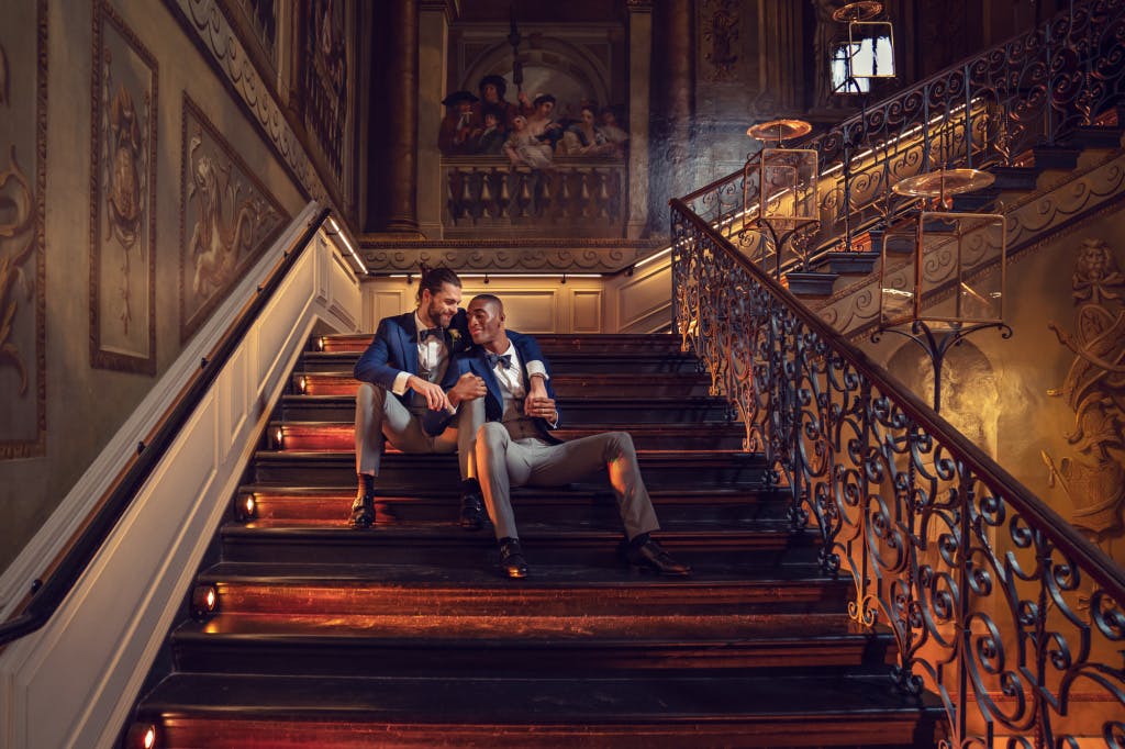Same sex couple wedding photoshoot on the King's Stairs.