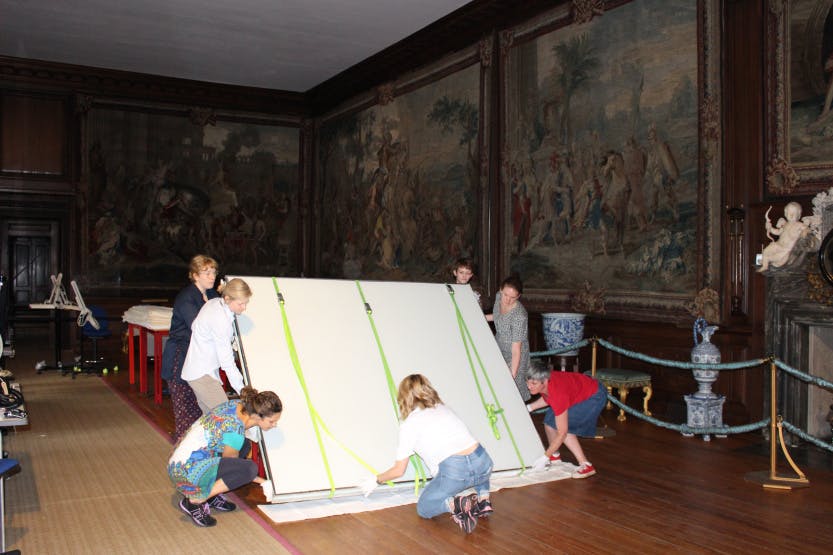 Conservation of the mattresses on Queen Caroline's State Bed: Flipping a mattress