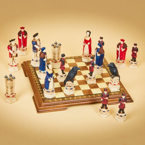 Chess set with pieces inspired by history at the Tower of London.